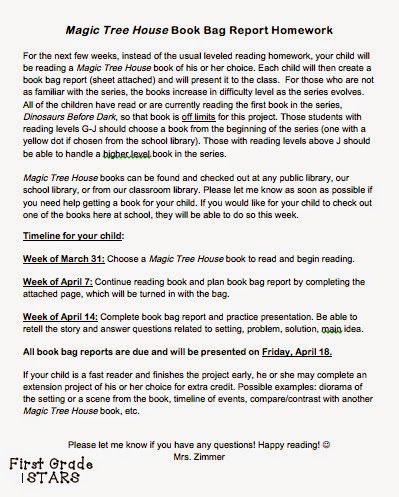 My magic tree house book bag report